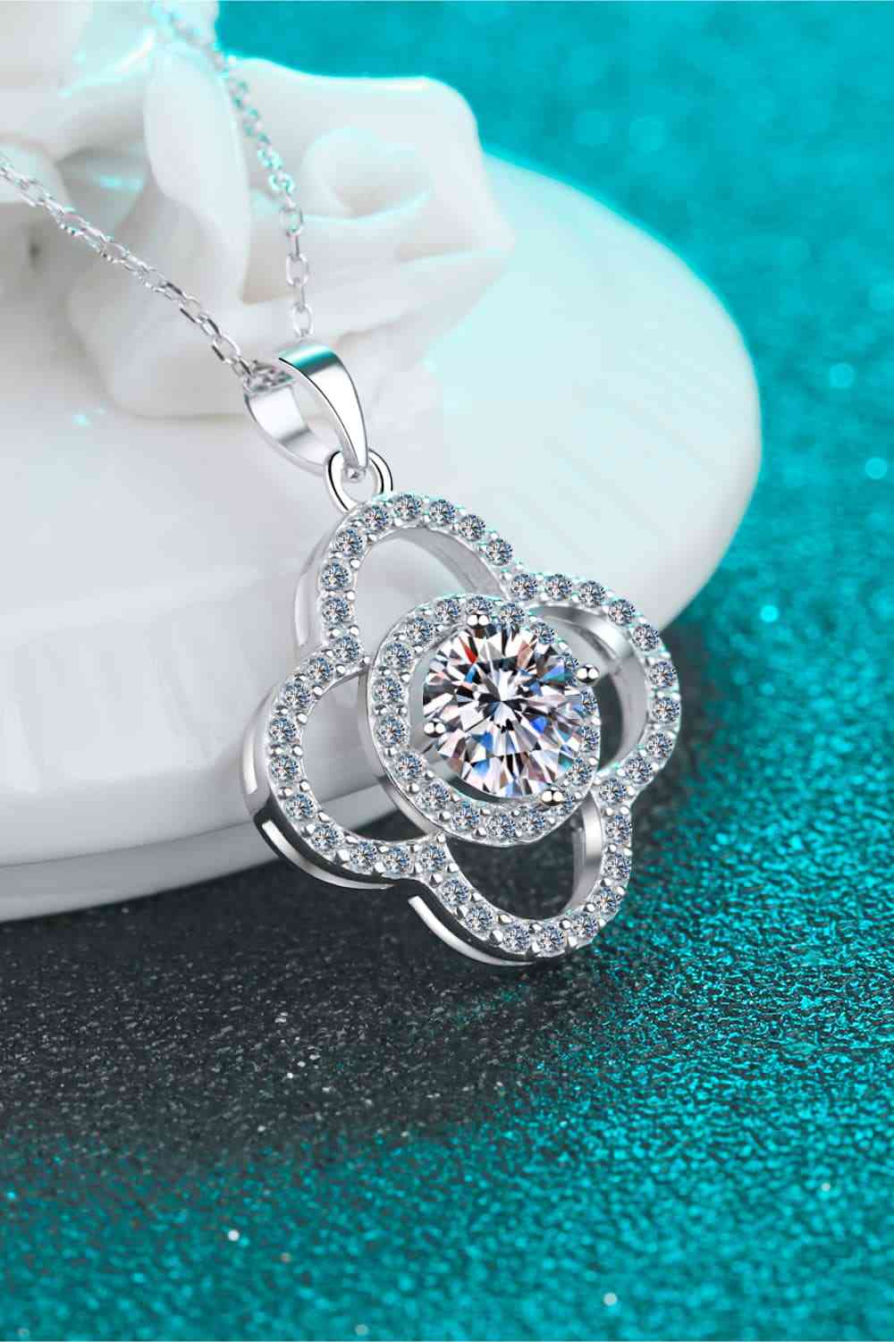 Sterling Silver Necklace 1 Carat Moissanite 925