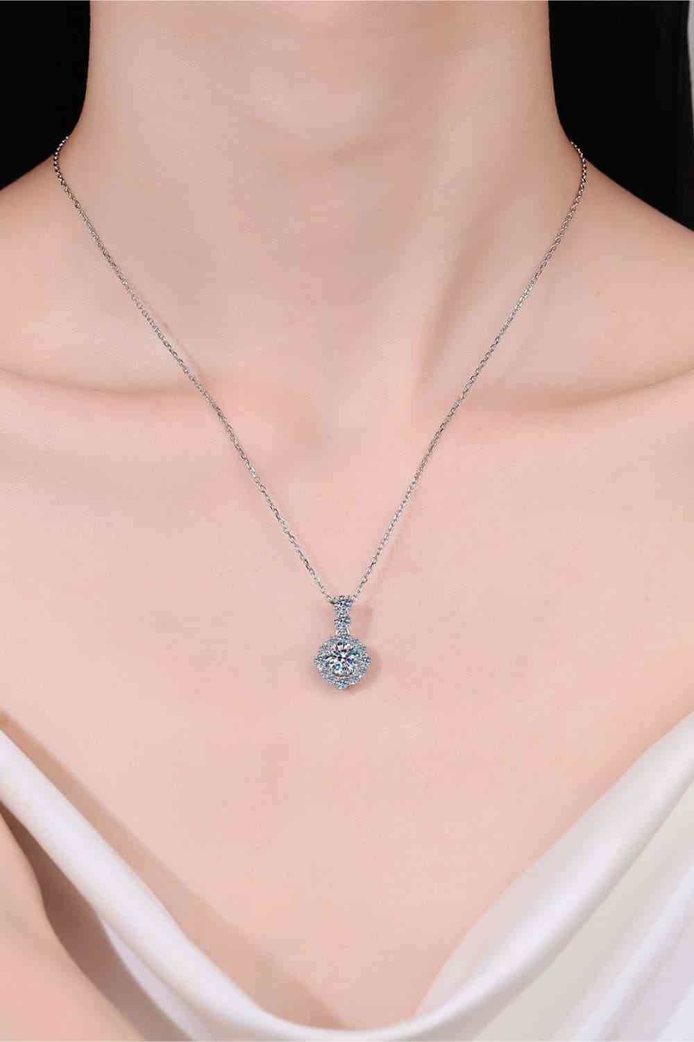 Sterling Silver Necklace 1 Carat Moissanite 925